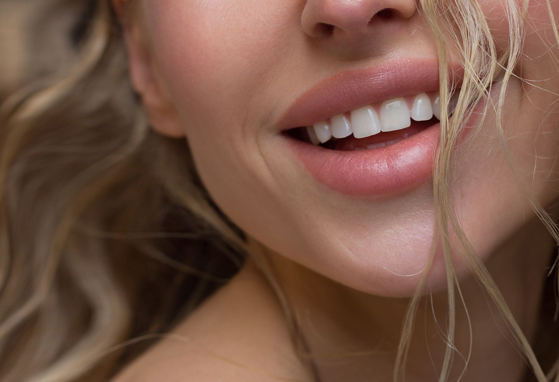 Woman's mouth up close